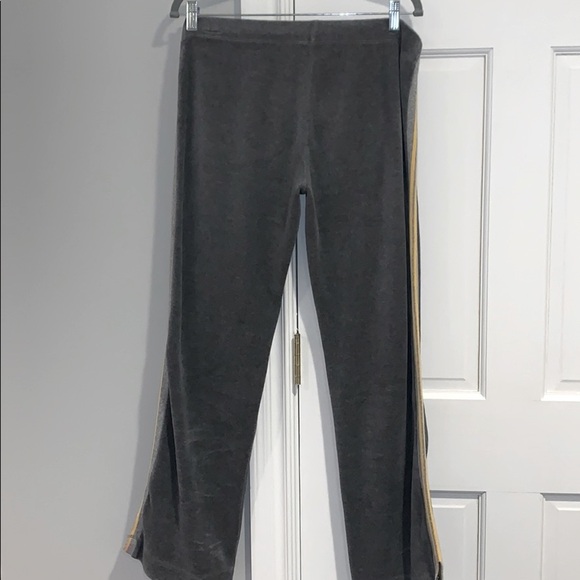 Vince Velour Wide Leg Side Stripe Track Pant Medium Grey Size Small - Picture 5 of 10